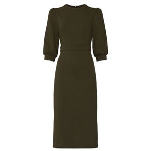 🩹 CAARA Hunter Green Grayson 3/4 Sleeve Dress, Sz S